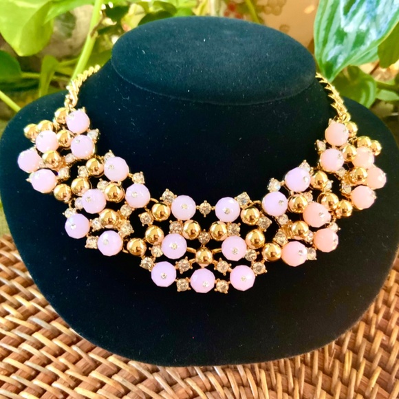 Lilly Pulitzer NWT “Pop The Bubbly”  PINK CRYSTAL CLUSTER NECKLACE/EARRINGS SET - Picture 3 of 16